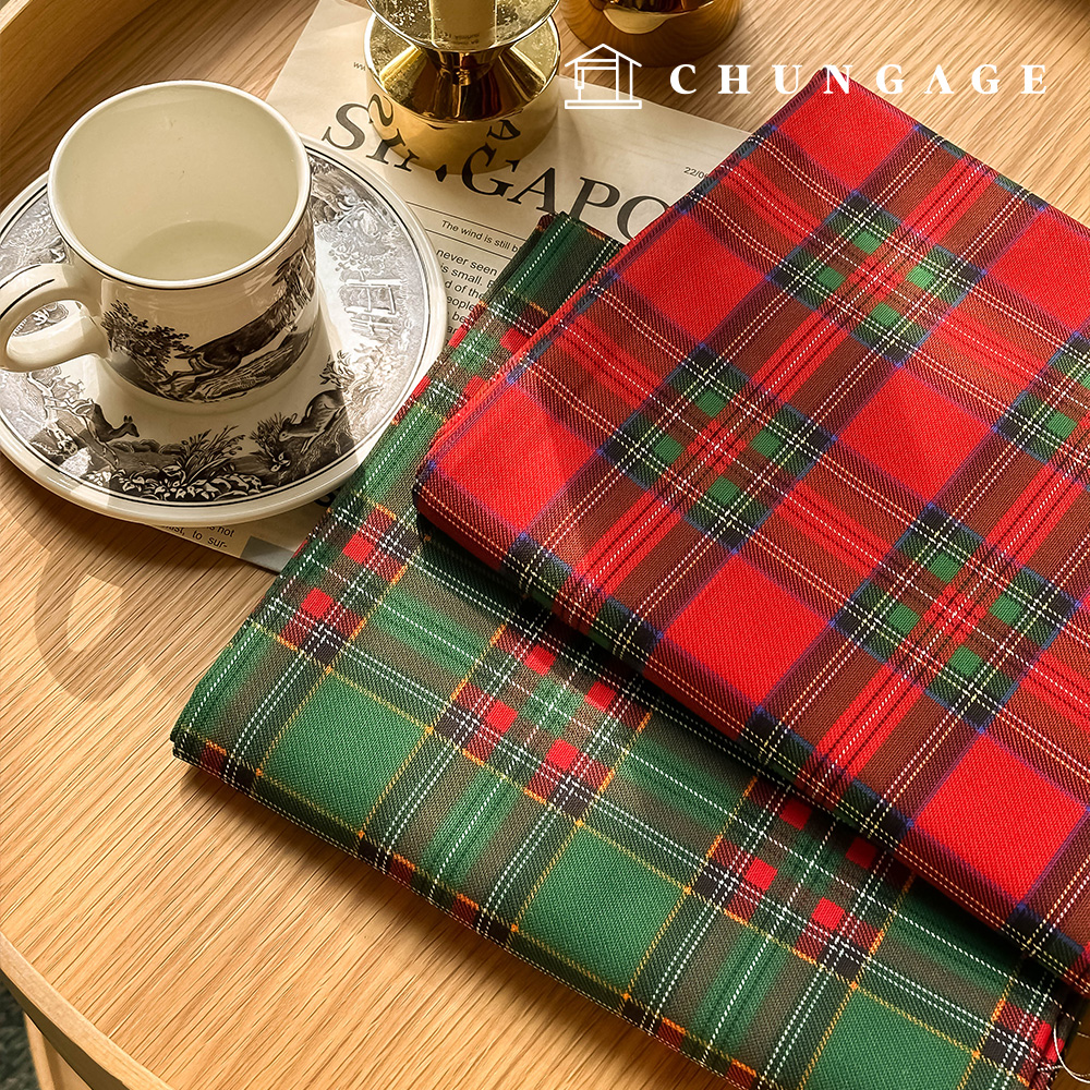 コットンオックスフォード生地クリスマス広幅生地ホリータータン2種