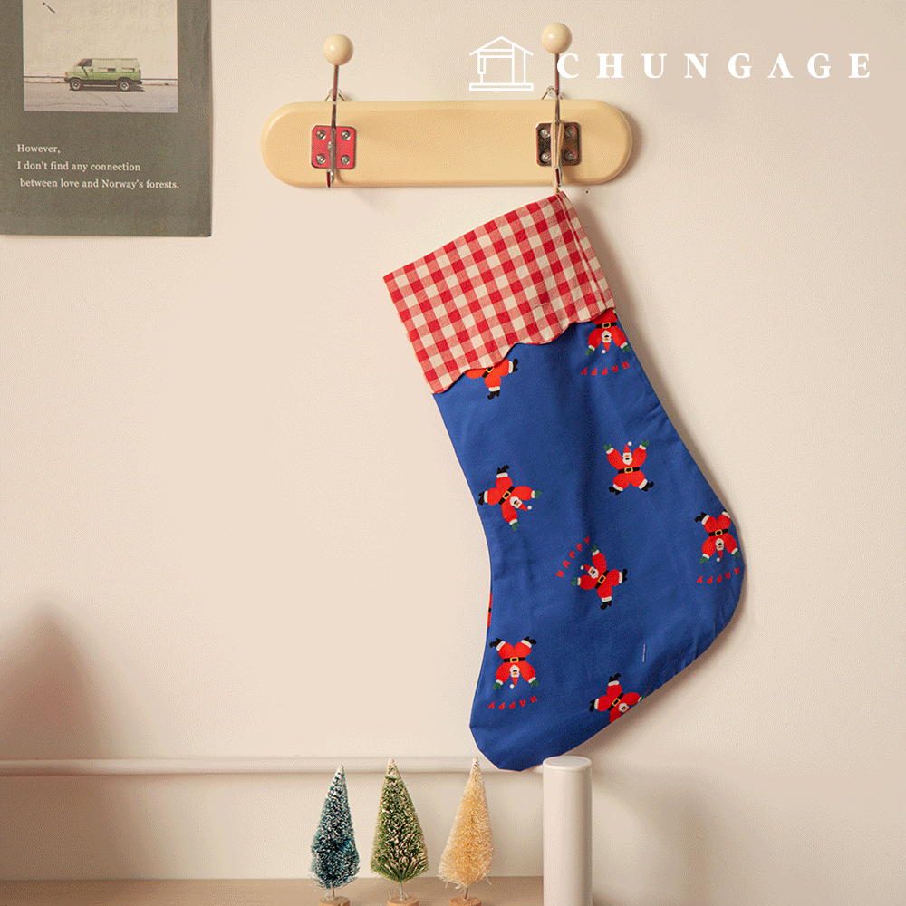 DTP生地綿生地20カウントクリスマス生地ダンシングサンタ青色421