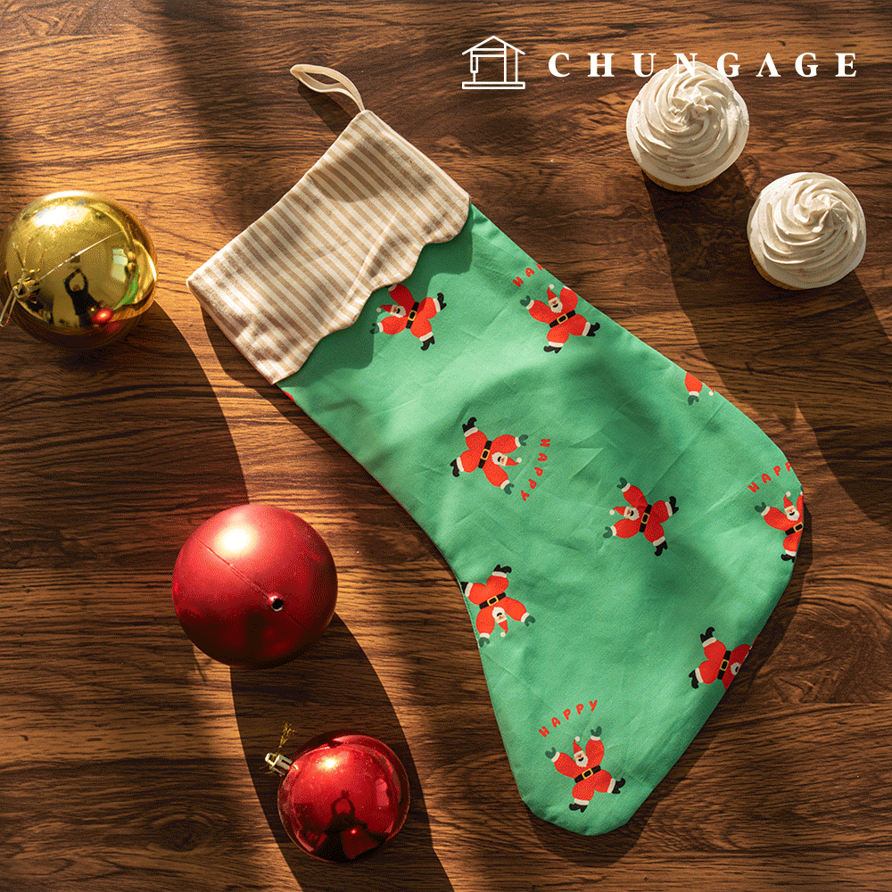 DTP生地綿生地20カウントクリスマス生地ダンシングサンタグリーン420