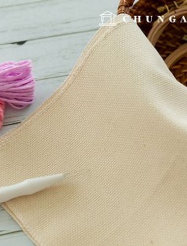 フランス刺繍パンチニードル生地コットンナチュラルカラー2種