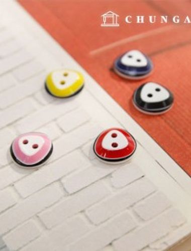 プラスチックコートボタンワイシャツフォーマルウエアブラウストライアングルボタン5個入り5種