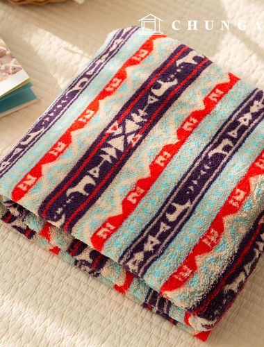 ウールループ 毛生地 フリース フェイクパー 冬生地 ノルディック パタン 広幅セラ