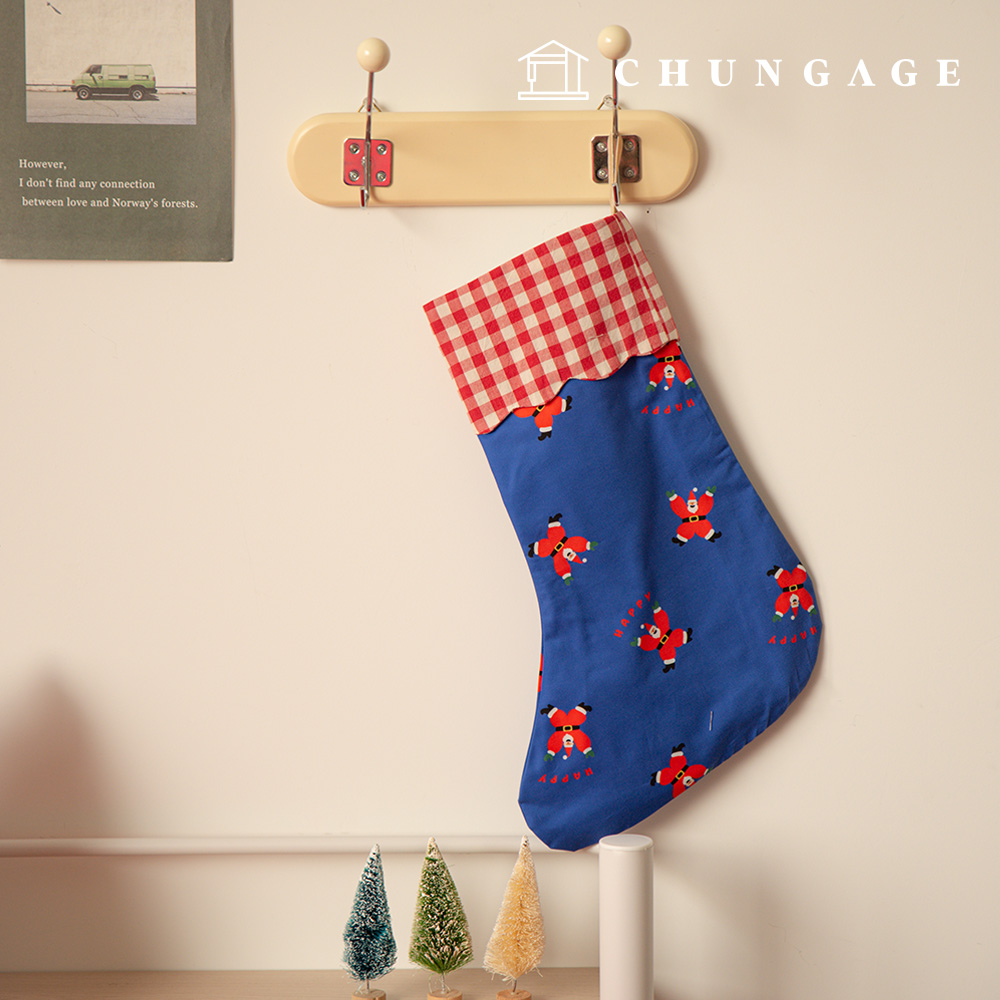 DTP生地綿生地20カウントクリスマス生地ダンシングサンタ青色421