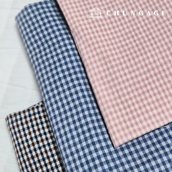 綿生地40カウントチェック生地広幅カップチェック3種
