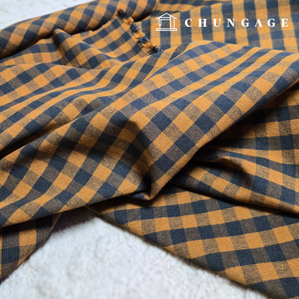 綿生地20カウントチェック生地起毛スクエア1cm 2種