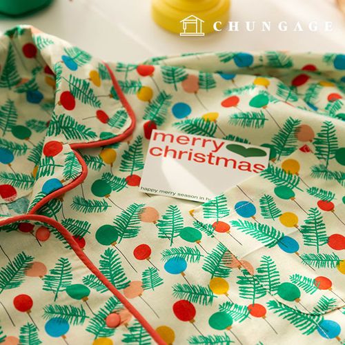 綿生地 クリスマス生地 20 カウント 平織り 葉生地 バブリー 370