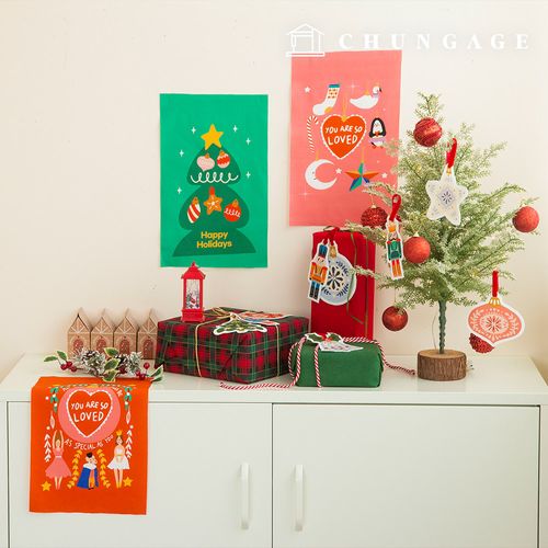 クリスマス生地純正オックスフォード生地DTPカット紙生地ホリデーラブ1 OX-530