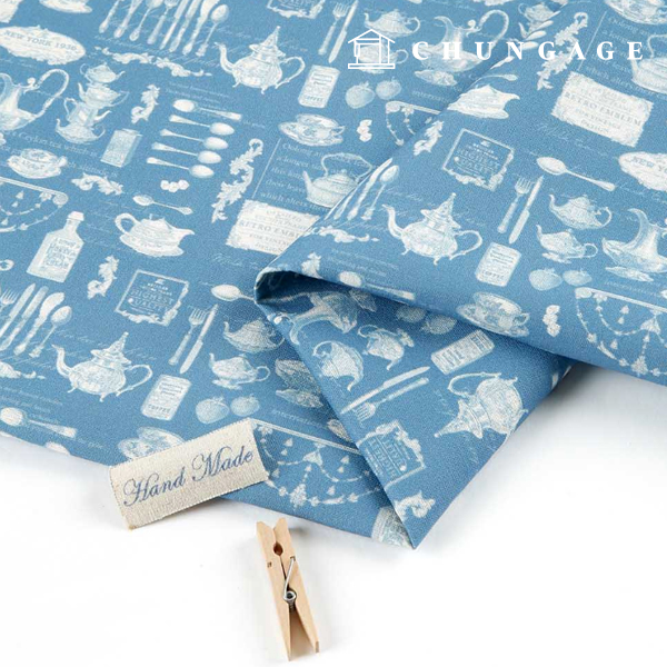 リネン生地 コットンリネン 11 カウント 環境にやさしい E-DTP 綿麻 広幅バロックプレート 青色