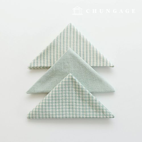 生地パッケージ チェック 4mm さくらんぼ生地 コットンウォッシング 平織り彫刻布 メラン 3種 020 ミント