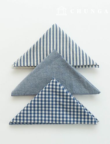 生地パッケージ チェック 4mm さくらんぼ生地 コットンウォッシング 平織り彫刻布 メラン 3種 022 ネイビー