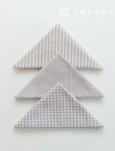 生地パッケージ チェック 4mm 方言 生地コットン 平織り 人形 子犬服作り メラン 3種 023 薄紫