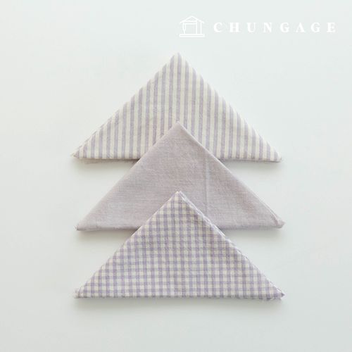 生地パッケージ チェック 4mm 方言 生地コットン 平織り 人形 子犬服作り メラン 3種 023 薄紫