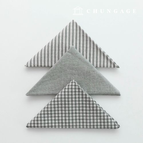 生地パッケージ チェック 4mm さくらんぼ生地 コットン 平織り 人形 子犬服作り メラン 3種 024 薄グレー