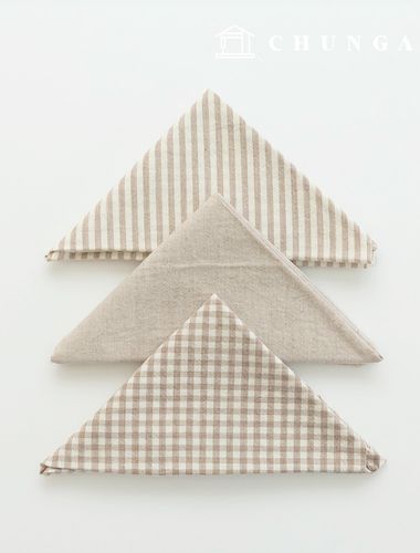 生地パッケージ チェック 4mm さくらんぼ生地 コットンウォッシング 平織り彫刻布 メラン 3種 026 ベージュ