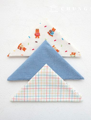 生地パッケージ 動物 チェック 方言 生地熊 青色彫刻布 3種 089