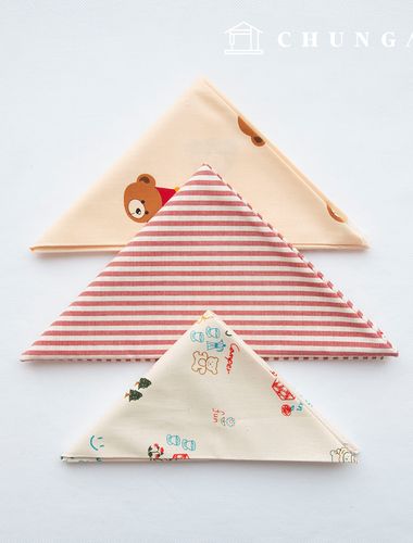 生地パッケージ動物コットン生地クマストライプ彫刻布3種090