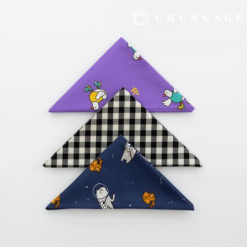 生地パッケージ動物の方言生地チェックコットンブラック人形子犬服作り彫刻布3種102