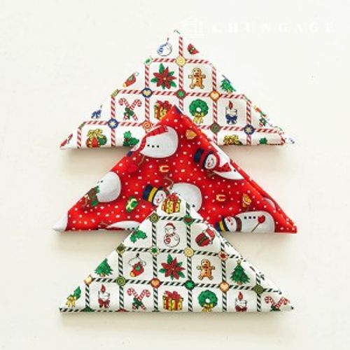 クリスマス生地パッケージ彫刻布コットン40カウントオーナメントツリー3種パック160