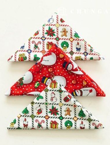 クリスマス生地パッケージ彫刻布コットン40カウントオーナメントツリー3種パック160