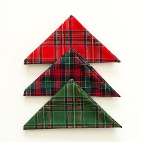 クリスマスチェック生地パッケージ彫刻布コットン20カウントノエルチェック3種パック164