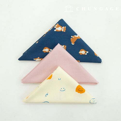 生地パッケージ動物生地子犬綿生地雲ネイビーピンク彫刻布3種152