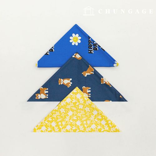 生地パッケージフラワーフェンス生地デイジー花柄布コットン人形子犬服作り3種119