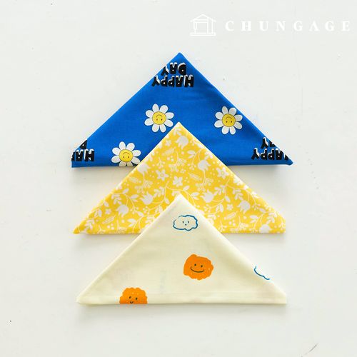 生地パッケージフラワーさくらんぼ生地デイジー花柄スマイルイエロー彫刻布3種120