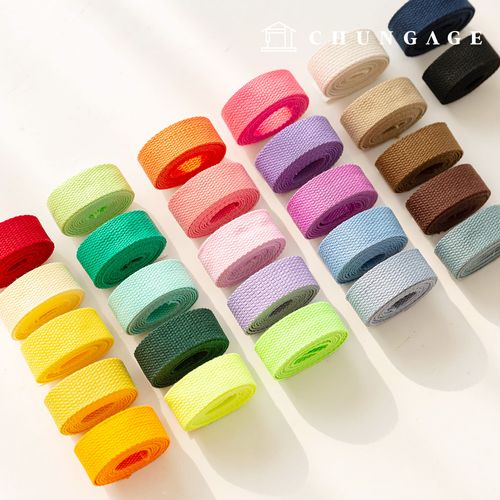 ウェービングストラップ カラーウェビングストラップ エコバッグ バイアスバッグ 部材 25mm 27種