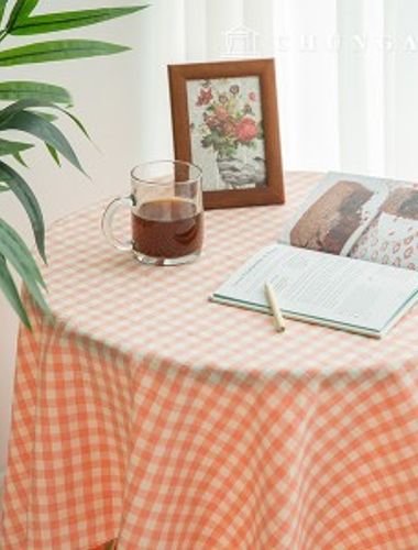 防水ビンテージテーブルクロスコットンテーブルカバーチェックメランジ
