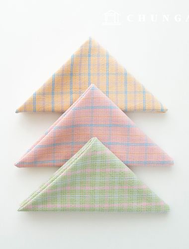 生地パッケージ チェック ザトゥリ生地 コットン彫刻布 ウォッシング チェック ヴィンテージ パステルハーモニー 3種