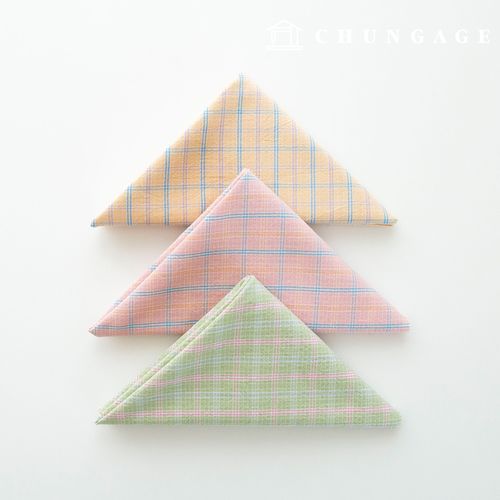 生地パッケージ チェック ザトゥリ生地 コットン彫刻布 ウォッシング チェック ヴィンテージ パステルハーモニー 3種