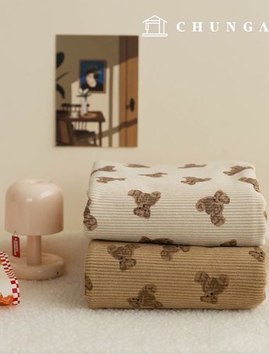 コーデュロイ生地 スパン 中ゴルデン 8W コーデュロイ生地 くまのデザイン 広幅 冬生地 コージーベア 2種