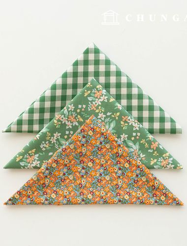 生地パッケージフラワーフェンス生地花柄チェック千人形子犬服作り3種166