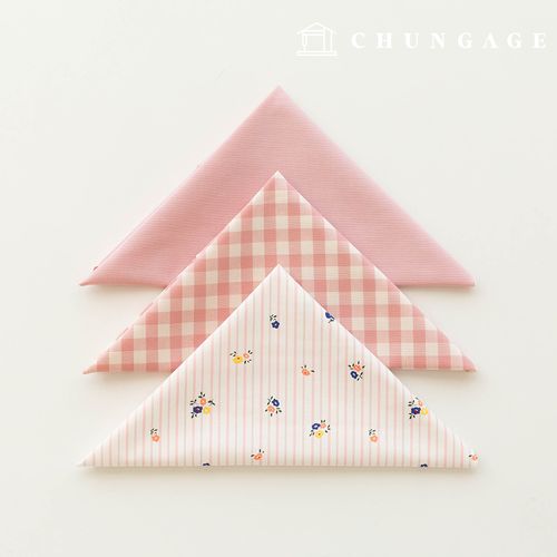 生地パッケージフラワーさざつ生地花柄平織りチェック千人形子犬服作り3種175