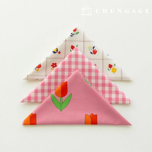 生地パッケージフラワーフェンス生地花柄チェック千人形子犬服作り3種168