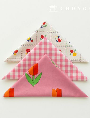 生地パッケージフラワーフェンス生地花柄チェック千人形子犬服作り3種168