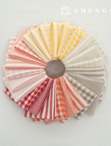 生地パッケージ チェック 4mm 8mm 方言 生地 コットン ウォッシング 人形 子犬 服作り メラン 3種