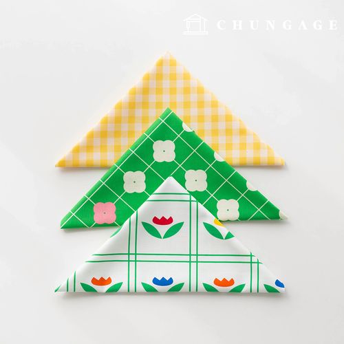 生地パッケージフラワーフェンス生地花柄チェック千人形子犬服作り3種180