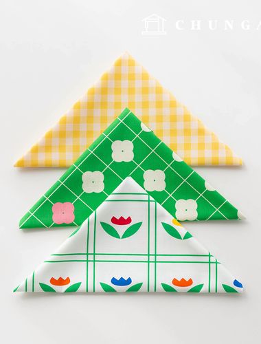 生地パッケージフラワーフェンス生地花柄チェック千人形子犬服作り3種180