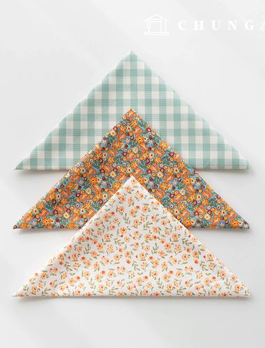 生地パッケージフラワーフェンス生地花柄チェック千人形子犬服作り3種181