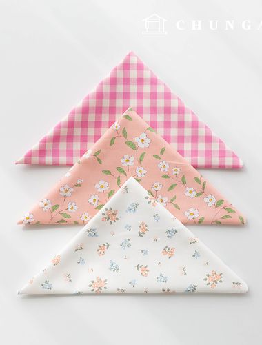 生地パッケージフラワーフェンス生地花柄チェック千人形子犬服作り3種182