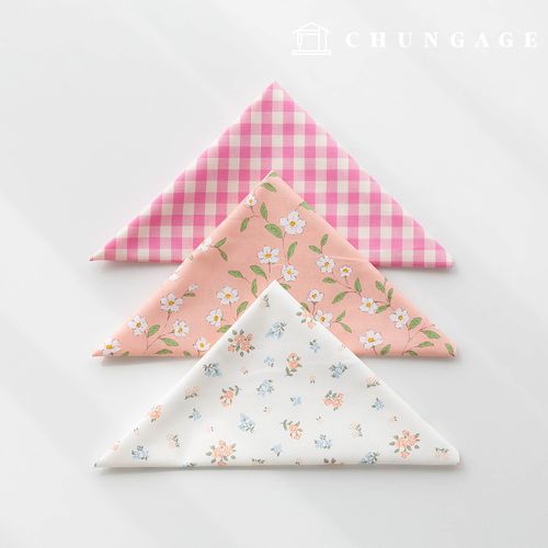 生地パッケージフラワーフェンス生地花柄チェック千人形子犬服作り3種182