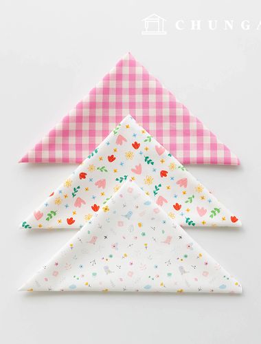 生地パッケージフラワーフェンス生地花柄チェック千人形子犬服作り3種188