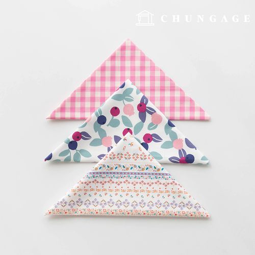 生地パッケージフラワーフェンス生地ビンテージ果物チェック布人形子犬服作り3種190