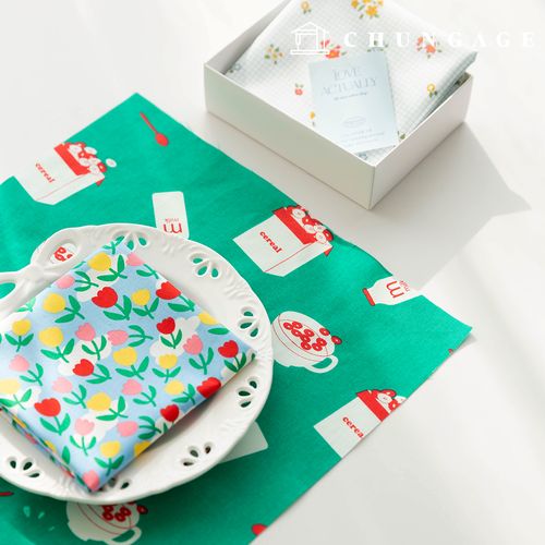 生地パッケージフラワーフェンス生地花柄チェック千人形子犬服作り3種191