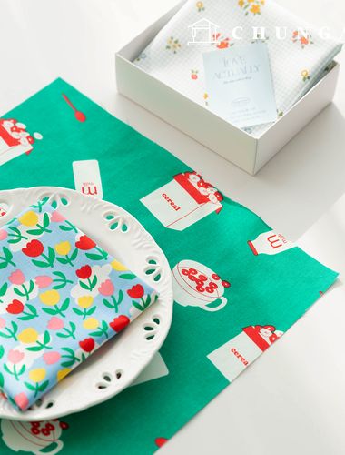 生地パッケージフラワーフェンス生地花柄チェック千人形子犬服作り3種191