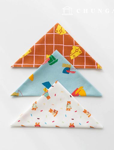 生地パッケージクマの牡丹生地パタンチェック千人形子犬服作り3種193