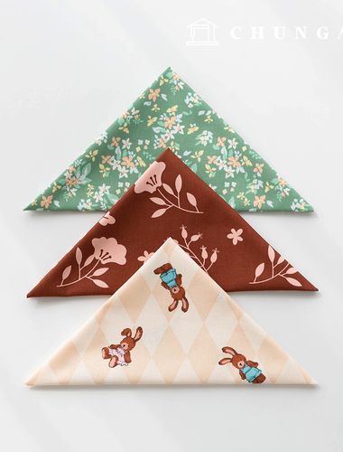 生地パッケージフラワーフェンス生地花柄アーガイルチェック千人形子犬服作り3種195