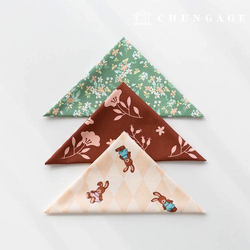 生地パッケージフラワーフェンス生地花柄アーガイルチェック千人形子犬服作り3種195