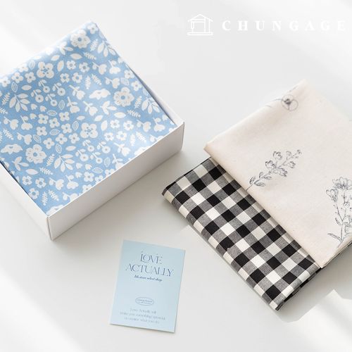 生地パッケージフラワーフェンス生地花柄チェック千人形子犬服作り3種199